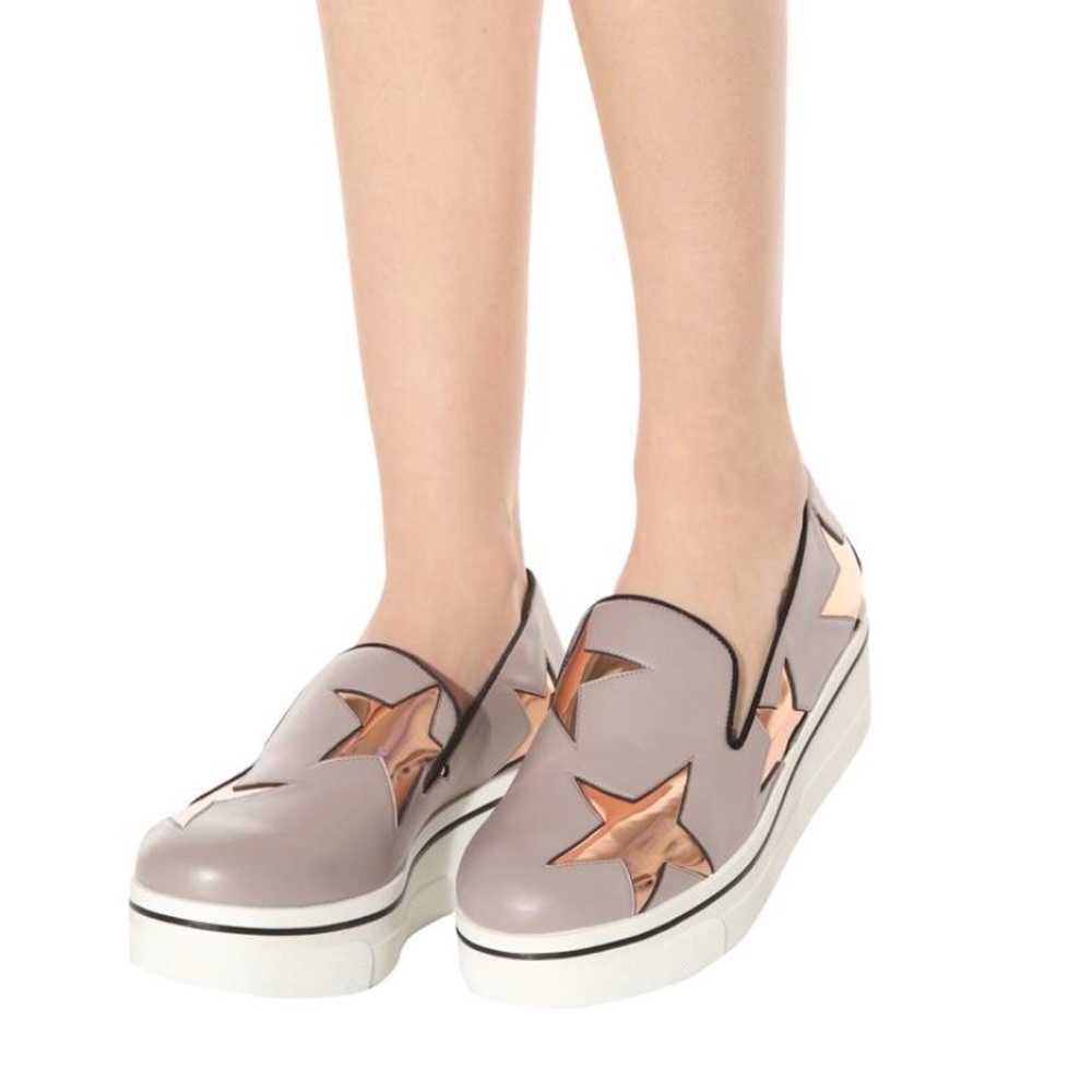 Stella McCartney Binx gray and rose gold shoes
